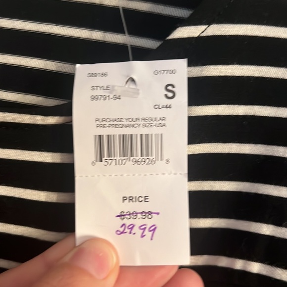 NWT Jessica Simpson Maternity Ruched Striped Top - Picture 3 of 4